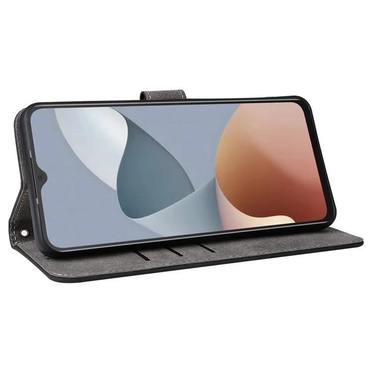 Para ZTE Blade A34 Case com Pulseira RFID Blocking Shock Absorbing Cover - Preto