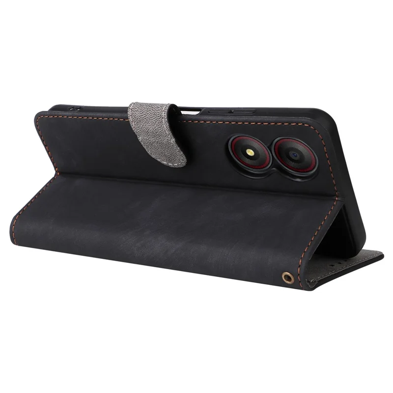 Para ZTE Blade A34 Case com Pulseira RFID Blocking Shock Absorbing Cover - Preto
