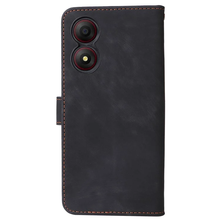 Para ZTE Blade A34 Case com Pulseira RFID Blocking Shock Absorbing Cover - Preto