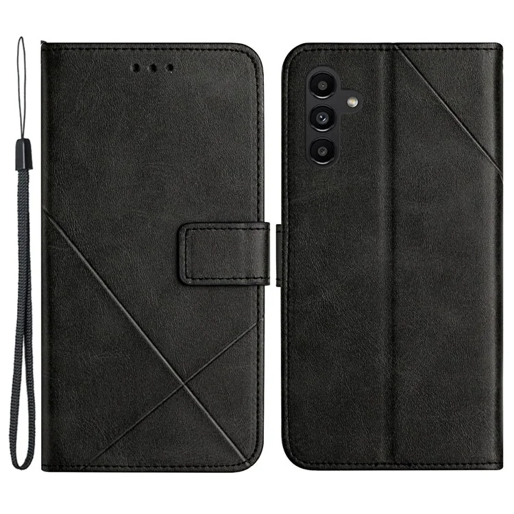 Para Samsung Galaxy A25 5G (Global) (161,0 x 76,5 x 8,3 mm) Capa de Telefone Impressa Cor Sólida Stand Case - Preto