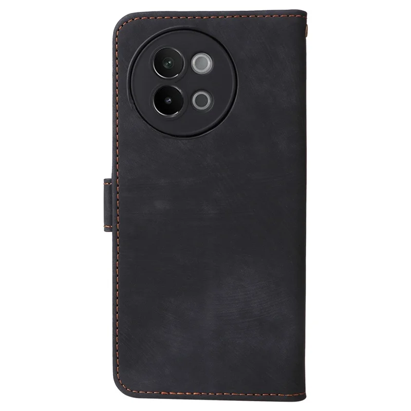For vivo S18e 5G Leather Phone Case RFID Blocking Shockproof Flip Cover - Black
