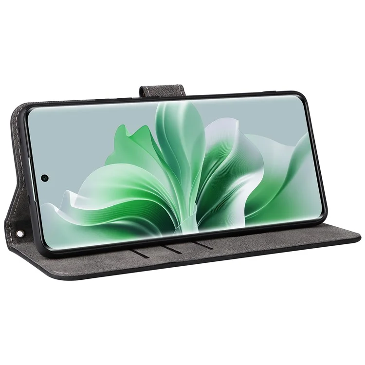 Pour Oppo Reno11 5G (Global) Étui en cuir PU Portefeuille Housse de téléphone avec blocage RFID - Noir