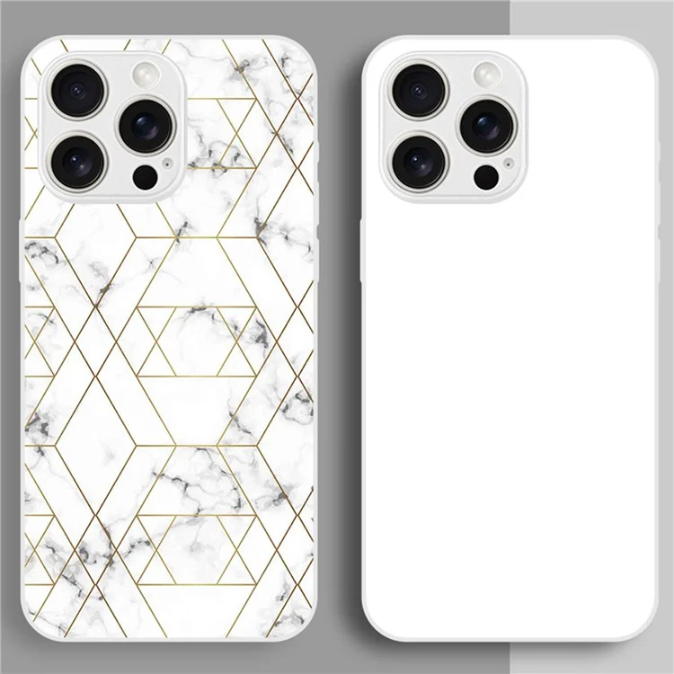 Bulk Purchasing For iPhone 15 Sublimation Phone Case TPU+PC Thermal Blank Printable DIY Cover - White