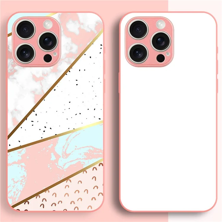 Bulk Purchasing For iPhone 15 Sublimation Phone Case TPU+PC Thermal Blank Printable DIY Cover - Pink
