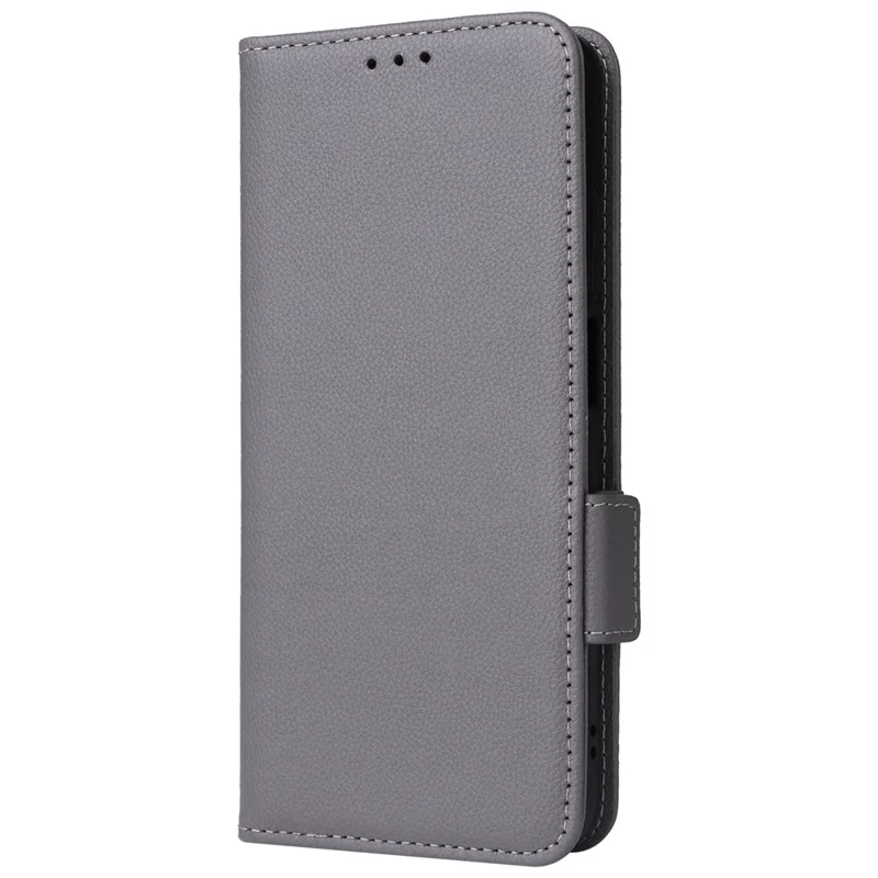 For Motorola Moto G04 4G / G04s 4G / G24 4G / G24 Power / E14 4G Case Wallet Leather Cell Phone Cover with Strap - Grey