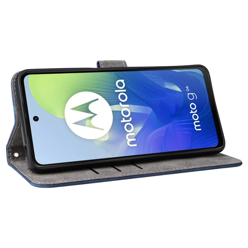 For Motorola Moto G04 4G / G04s 4G / G24 4G / G24 Power / E14 4G Case RFID Blocking Flip Folio Leather Phone Cover - Blue