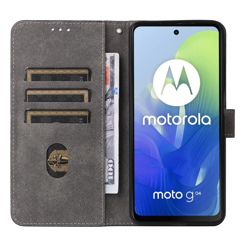 For Motorola Moto G04 4G / G04s 4G / G24 4G / G24 Power / E14 4G Case RFID Blocking Flip Folio Leather Phone Cover - Brown