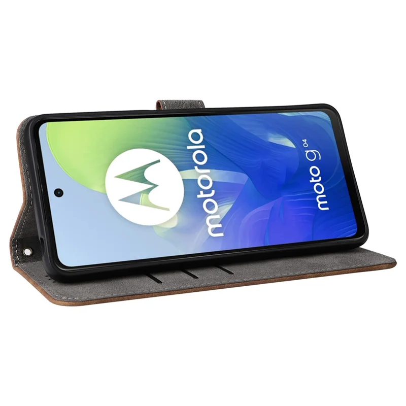 For Motorola Moto G04 4G / G04s 4G / G24 4G / G24 Power / E14 4G Case RFID Blocking Flip Folio Leather Phone Cover - Brown