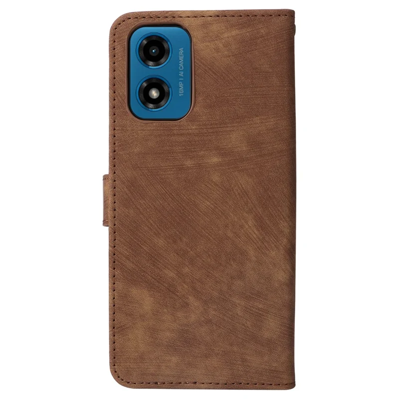 For Motorola Moto G04 4G / G04s 4G / G24 4G / G24 Power / E14 4G Case RFID Blocking Flip Folio Leather Phone Cover - Brown
