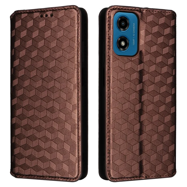 Für Motorola Moto G04 4G / G04s 4G / G24 4G / G24 Power / E14 4G Hülle Leder Flip Wallet Handyhülle - Braun