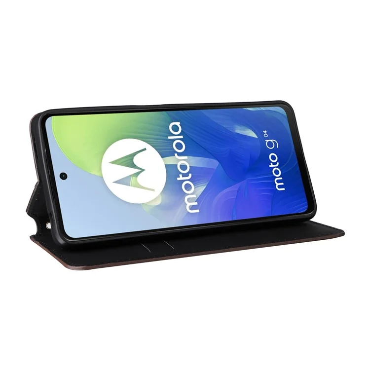 Für Motorola Moto G04 4G / G04s 4G / G24 4G / G24 Power / E14 4G Hülle Leder Flip Wallet Handyhülle - Braun