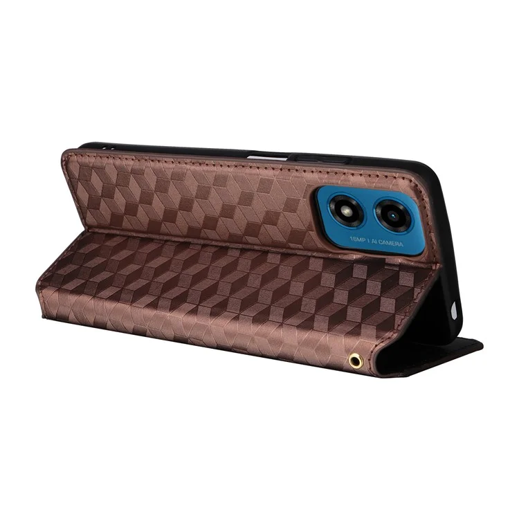 Für Motorola Moto G04 4G / G04s 4G / G24 4G / G24 Power / E14 4G Hülle Leder Flip Wallet Handyhülle - Braun