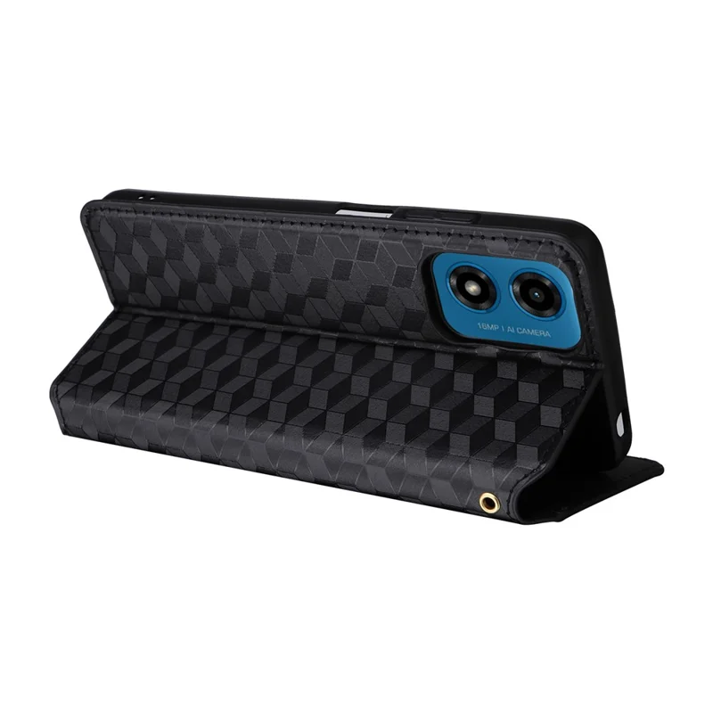 Für Motorola Moto G04 4G / G04s 4G / G24 4G / G24 Power / E14 4G Hülle Leder Flip Wallet Handyhülle - Schwarz