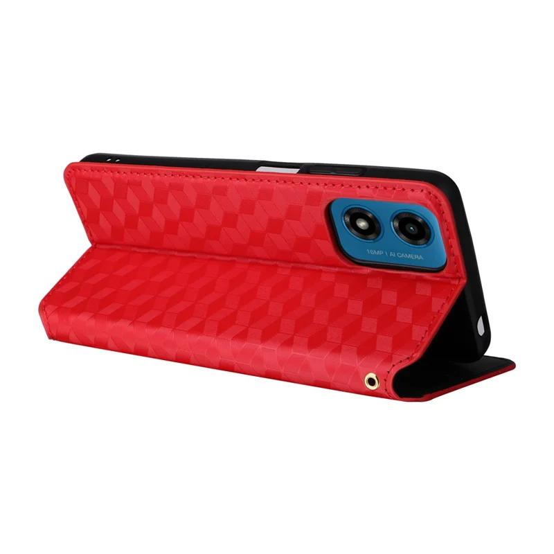 Für Motorola Moto G04 4G / G04s 4G / G24 4G / G24 Power / E14 4G Hülle Leder Flip Wallet Handyhülle - Rot