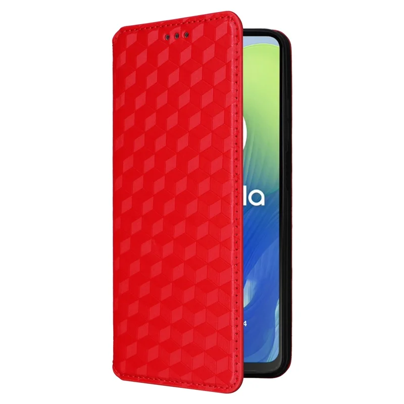 Für Motorola Moto G04 4G / G04s 4G / G24 4G / G24 Power / E14 4G Hülle Leder Flip Wallet Handyhülle - Rot