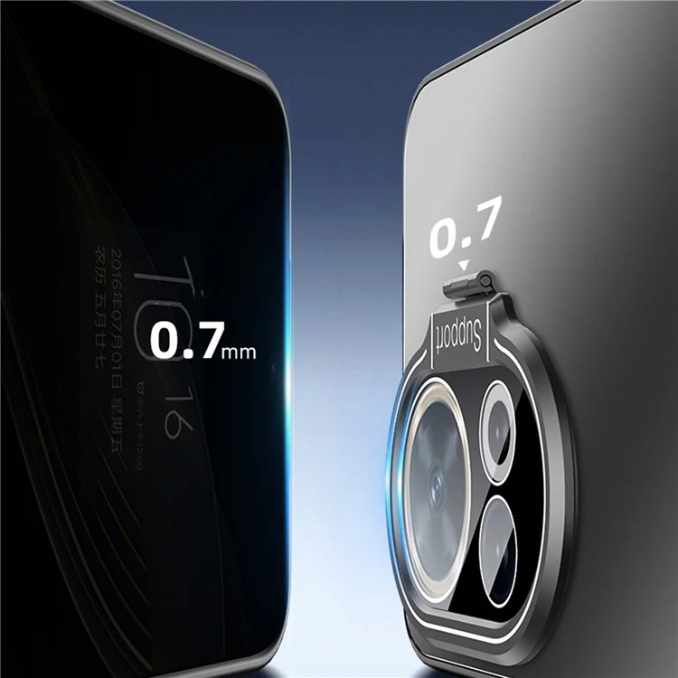 Para Huawei nova 11 Pro Case Capa traseira à prova de choque TPU+PC com suporte para lente - Preto