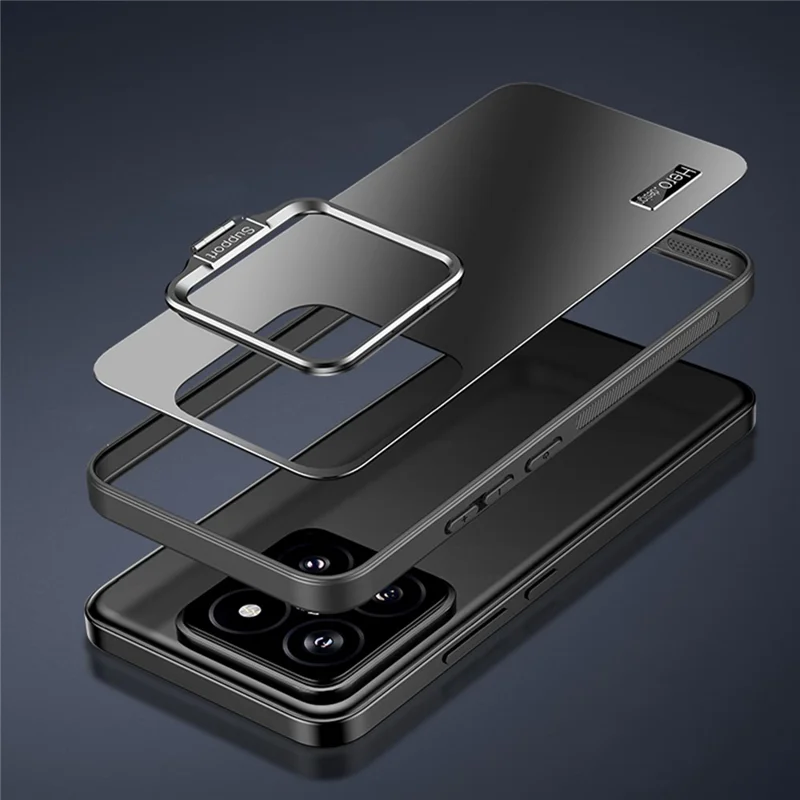For Xiaomi 13 Pro 5G Back Case with Lens Kickstand TPU+PC Anti-scratch Phone Cover - Cyan