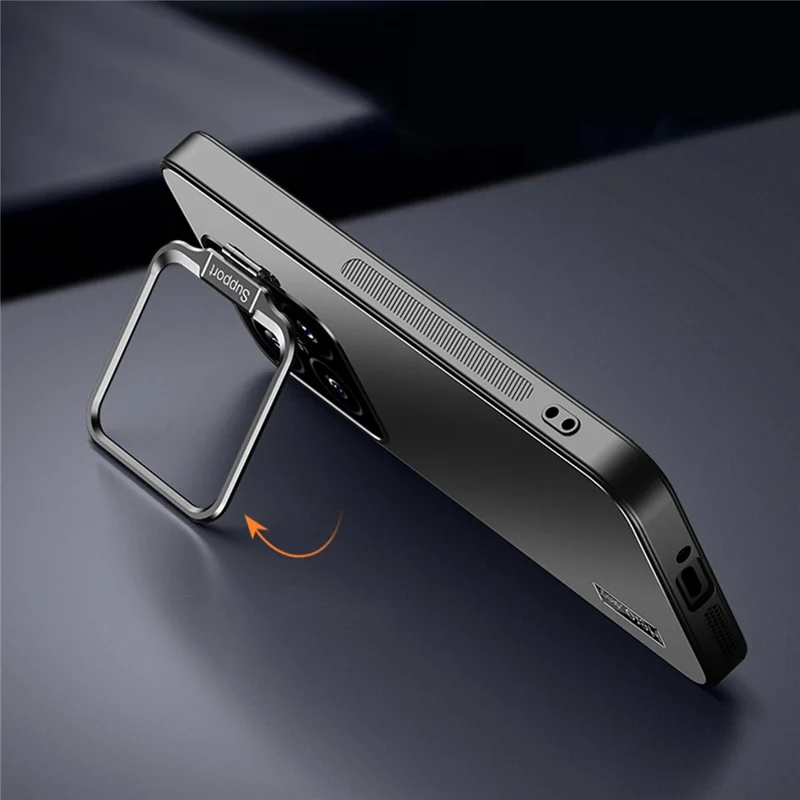For Xiaomi 13 Pro 5G Back Case with Lens Kickstand TPU+PC Anti-scratch Phone Cover - Cyan