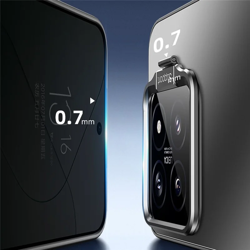 For Xiaomi 13 Pro 5G Back Case with Lens Kickstand TPU+PC Anti-scratch Phone Cover - Cyan