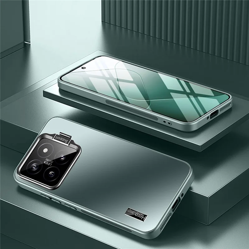 For Xiaomi 13 Pro 5G Back Case with Lens Kickstand TPU+PC Anti-scratch Phone Cover - Cyan