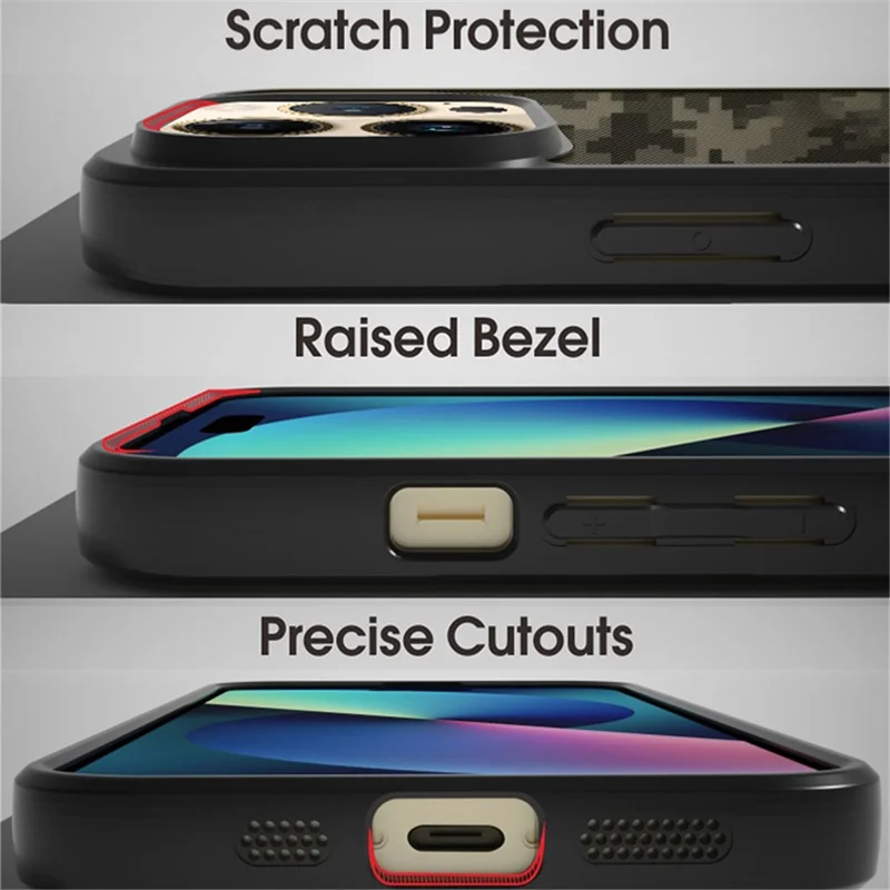 IBMRS For iPhone 13 Pro Max Back Case TPU+PC Shockproof Phone Cover Protector - Matte Black