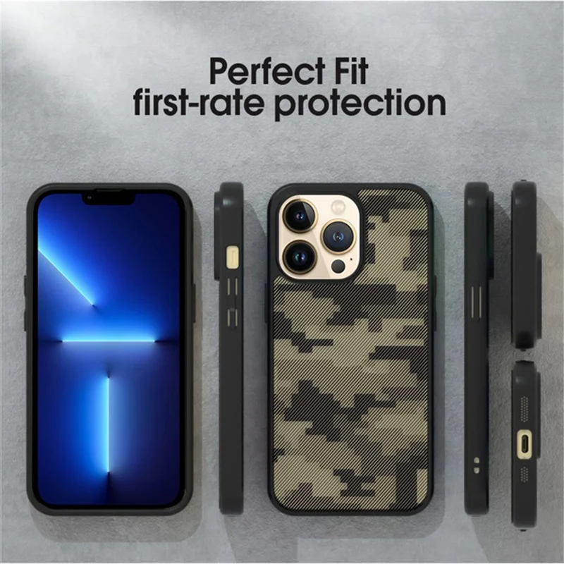 IBMRS For iPhone 13 Pro Max Back Case TPU+PC Shockproof Phone Cover Protector - Matte Black
