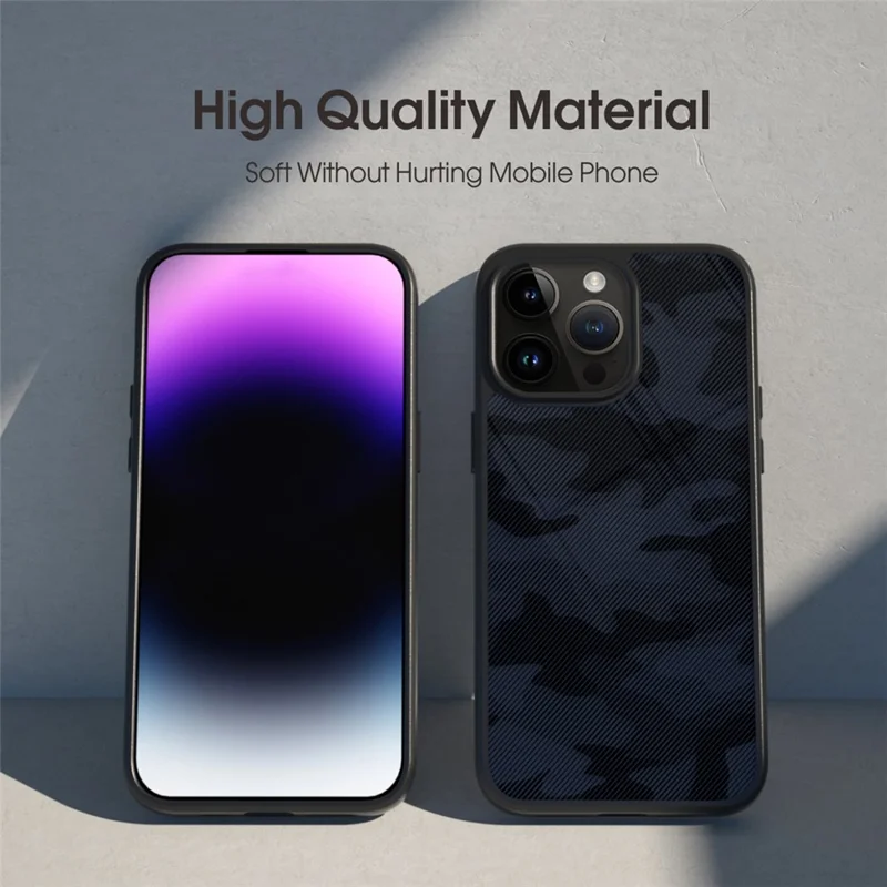 IBMRS For iPhone 13 Pro Max Back Case TPU+PC Shockproof Phone Cover Protector - Grid Camouflage