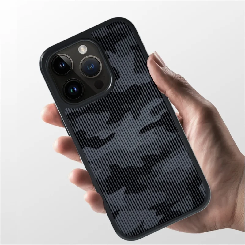IBMRS For iPhone 13 Pro Max Back Case TPU+PC Shockproof Phone Cover Protector - Grid Camouflage