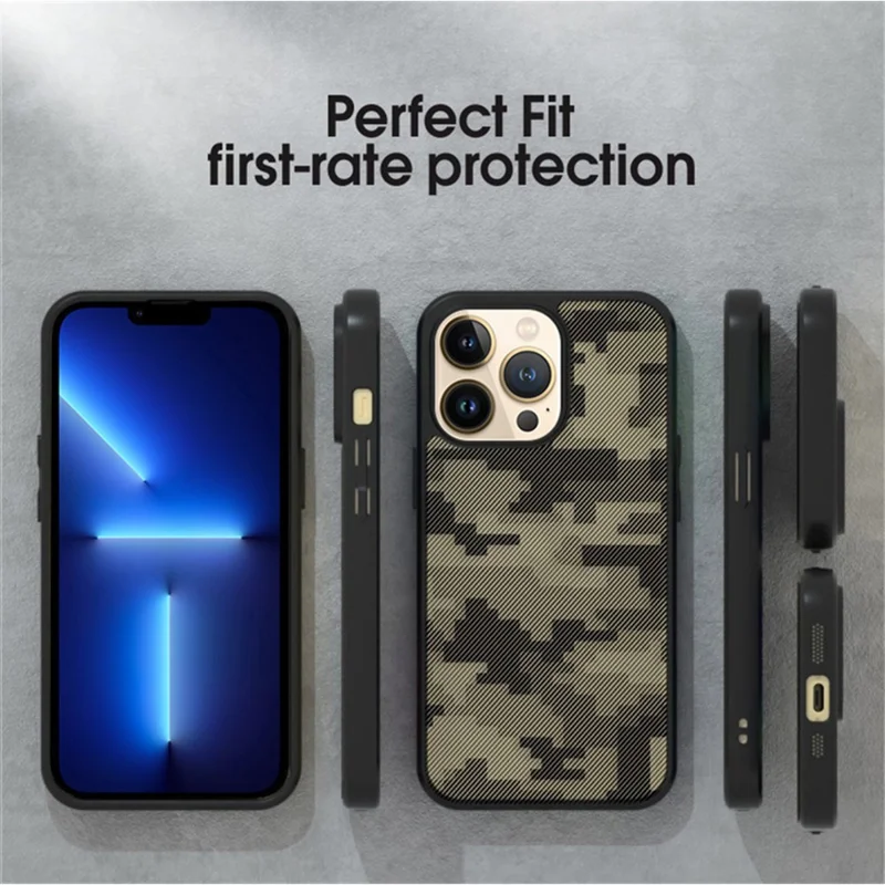 IBMRS For iPhone 13 Pro Phone Case TPU+PC Anti-slip Mobile Phone Back Cover - Matte Black