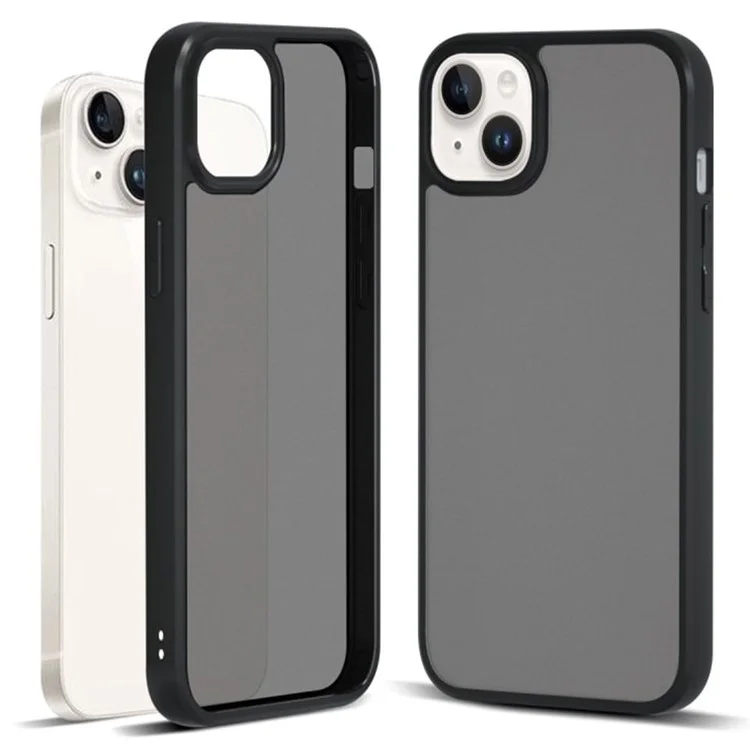 IBMRS For iPhone 14 Back Case TPU+PC Mobile Phone Cover Shockproof Protector - Matte Black