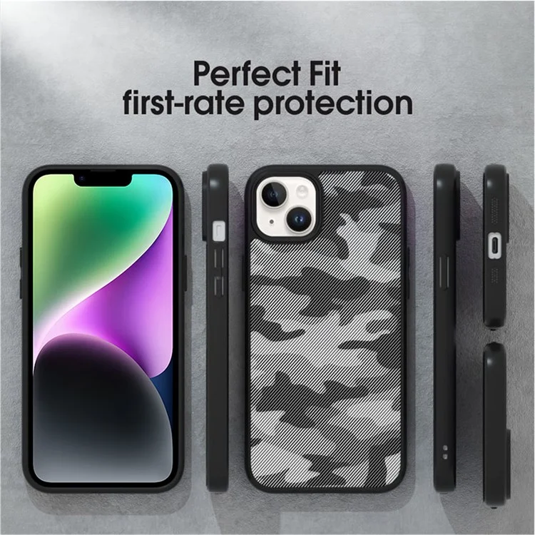 IBMRS For iPhone 14 Back Case TPU+PC Mobile Phone Cover Shockproof Protector - Matte Black