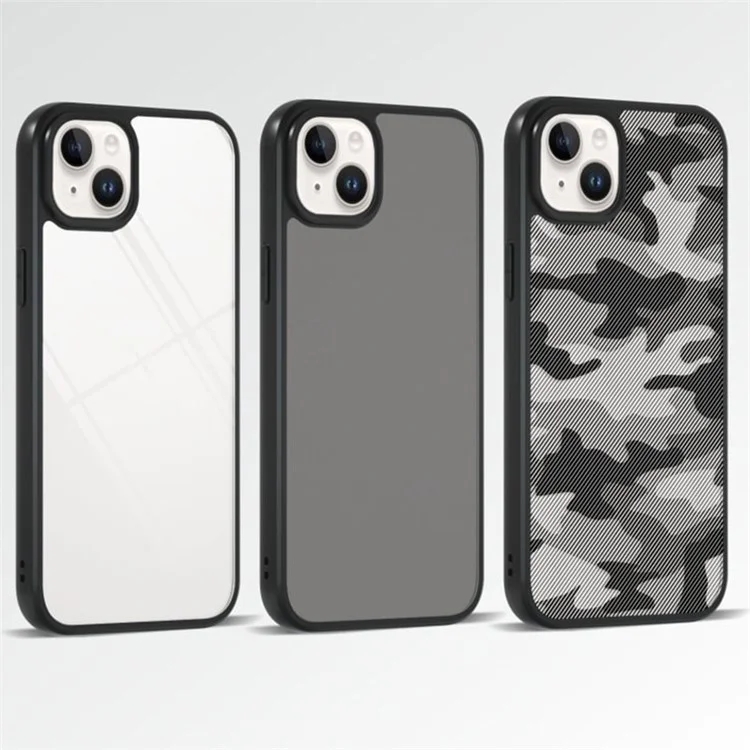 IBMRS For iPhone 14 Back Case TPU+PC Mobile Phone Cover Shockproof Protector - Matte Black