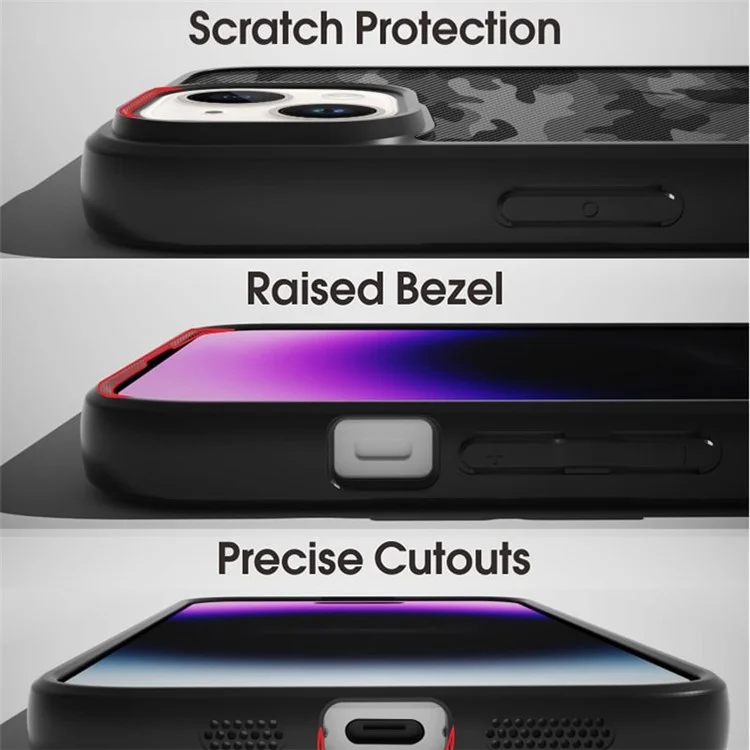 IBMRS For iPhone 15 Back Case Anti-scratch TPU+PC Mobile Phone Cover - Camouflage