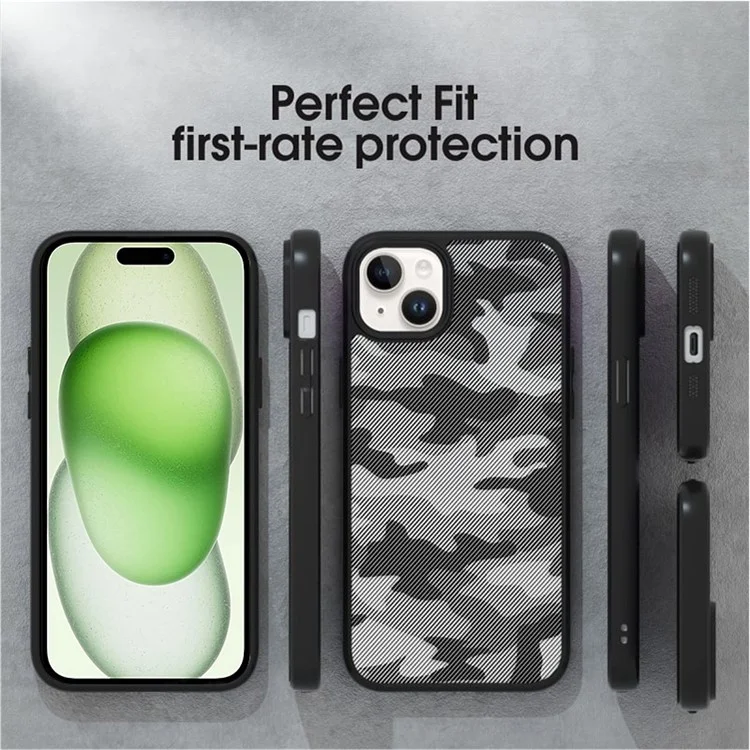 IBMRS For iPhone 15 Back Case Anti-scratch TPU+PC Mobile Phone Cover - Camouflage
