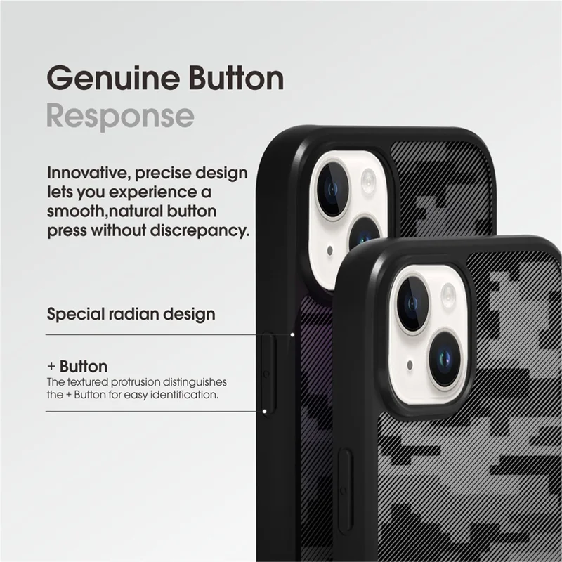 IBMRS For iPhone 15 Back Case Anti-scratch TPU+PC Mobile Phone Cover - Grid Camouflage