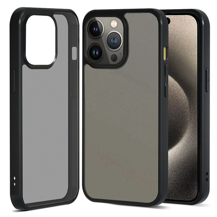 IBMRS Für iPhone 14 Pro Max Case TPU+PC Anti-fingerprint Mobiltelefon-Cover - Matt Schwarz