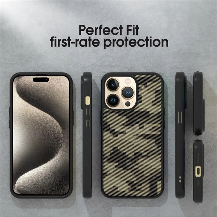 IBMRS Für iPhone 14 Pro Max Case TPU+PC Anti-fingerprint Mobiltelefon-Cover - Matt Schwarz