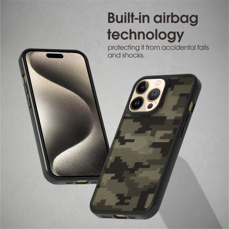 IBMRS Para iPhone 15 Pro Max Capa Traseira Caso TPU+PC Anti-shock Capa Protetora de Telefone - Preto Transparente