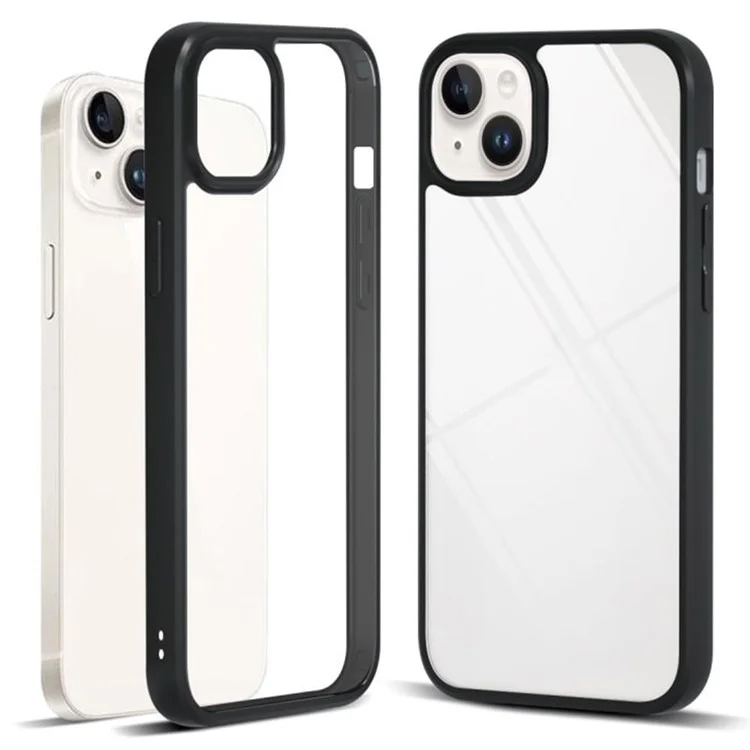 IBMRS Für iPhone 15 Plus Case TPU+PC Anti-drop Phone Back Cover Protector - Transparent Black