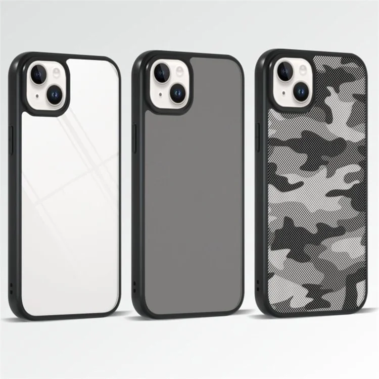 IBMRS Für iPhone 15 Plus Case TPU+PC Anti-drop Phone Back Cover Protector - Transparent Black