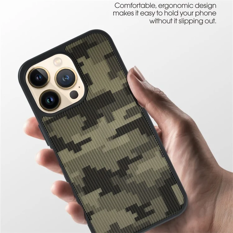 IBMRS For iPhone 15 Pro Case TPU+PC Anti-slip Shockproof Phone Back Cover - Camouflage
