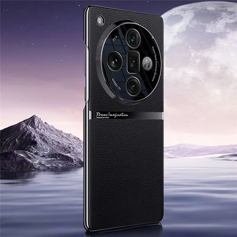 For Oppo Find X7 5G Case PU+Acrylic+PC Anti-fingerprint Phone Back Cover - Black