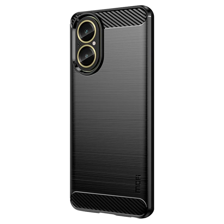 MOFI JK TPU Series-1 For Realme C67 4G TPU Case Brushed Carbon Fiber Texture Phone Cover - Black