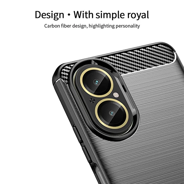 MOFI JK TPU Series-1 For Realme C67 4G TPU Case Brushed Carbon Fiber Texture Phone Cover - Black