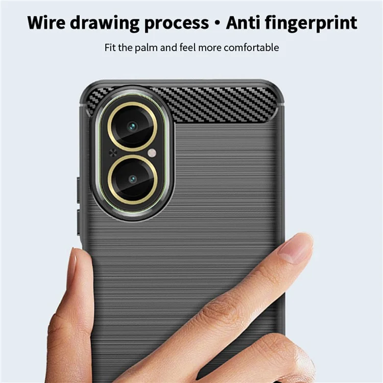 MOFI JK TPU Series-1 For Realme C67 4G TPU Case Brushed Carbon Fiber Texture Phone Cover - Black