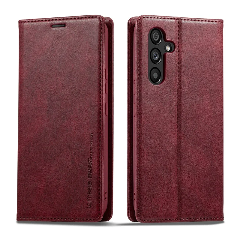 LC.IMEEKE For Samsung Galaxy S24+ Leather Case RFID Blocking Card Slots Phone Cover - Red