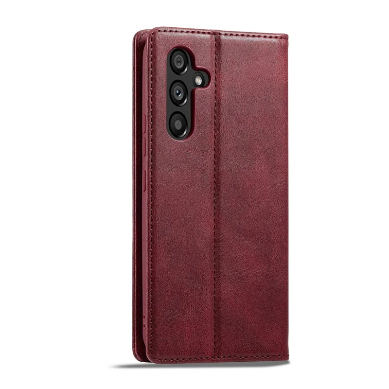 LC.IMEEKE For Samsung Galaxy S24+ Leather Case RFID Blocking Card Slots Phone Cover - Red