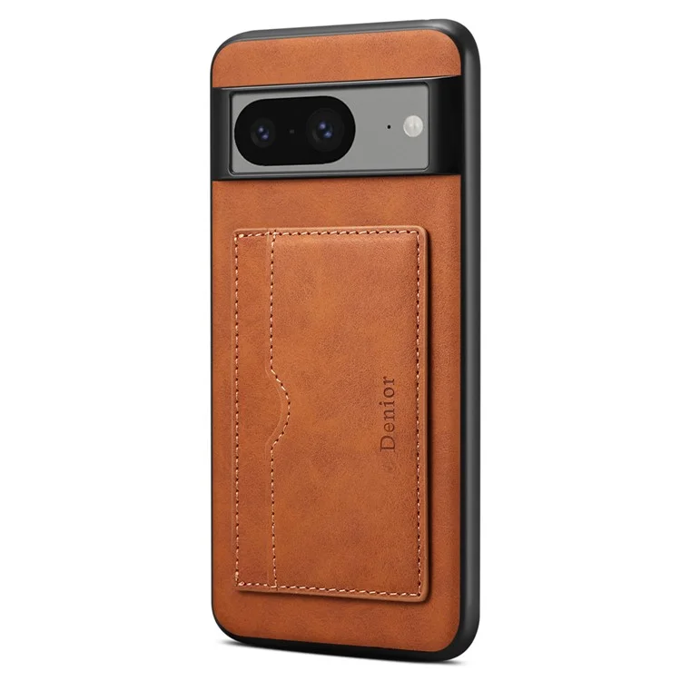 DENIOR для чехла Google Pixel 8 Retro Leather+TPU+PC Card Holder Phone Cover - Коричневый