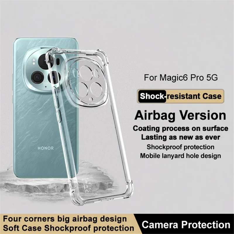 IMAK TPU Case for Honor Magic6 Pro 5G Shell Slim-Fit Airbag Protection Phone Cover - Transparent