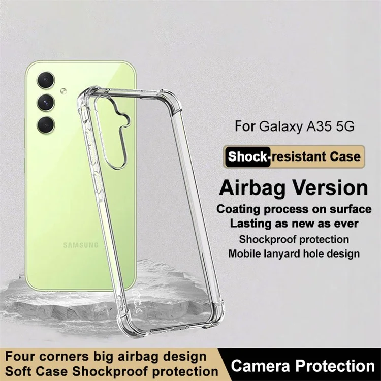 IMAK Case for Samsung Galaxy A35 5G Cover Shockproof TPU Phone Shell - Transparent